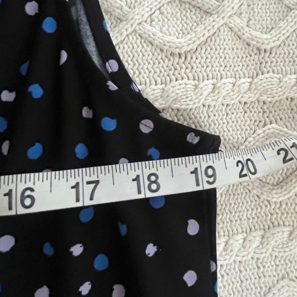 Roz & Ali Navy Polka Dot Women's Blouse Size Large - Picture 12 of 16